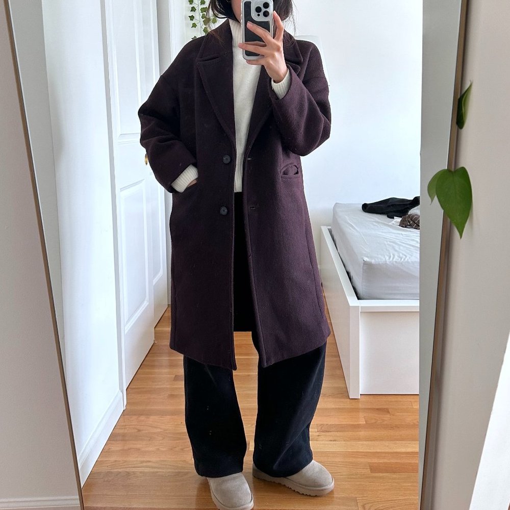 SOLD - Winter Single-Breasted Wool Coat Women Zara Aritzia